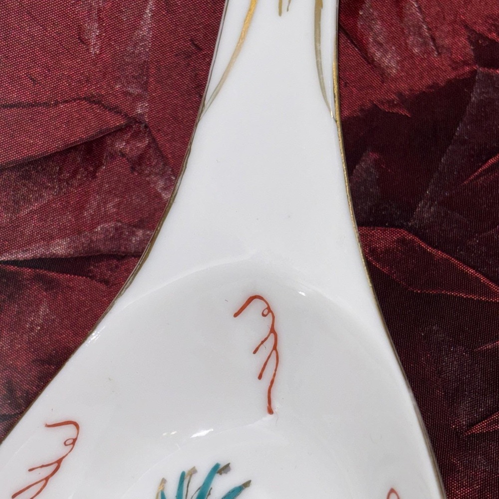 Vintage Red Dragon China Hand Painted  Porcelain Large Spoon Gold Trim TM 839569 - Picture 11 of 16